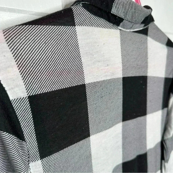 Ardene Button Up Shirt Plaid Black & White Size Large - Picture 14 of 16